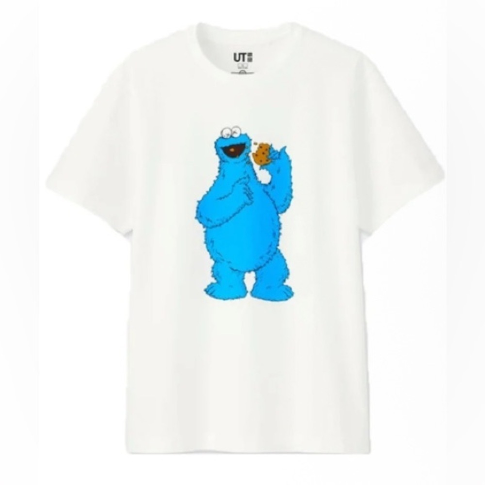 Kaws X Uniqlo X Sesame Street Cookie Monster T-Shirt 'White' (2018) - Picture 1 of 4